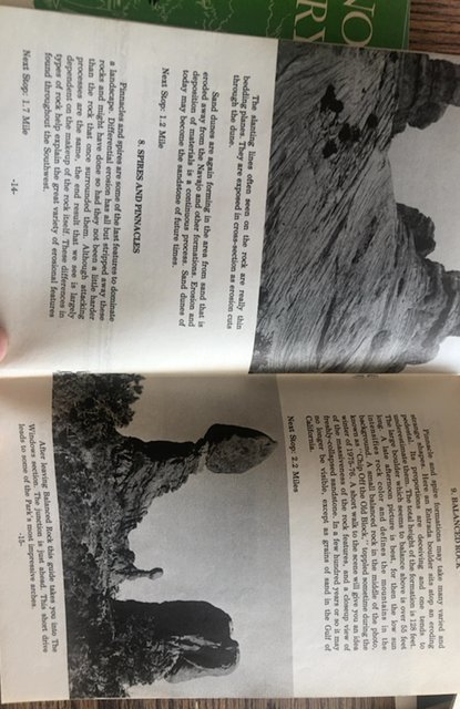 The guide to another tour of Arches national Park Utah booklet