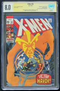 X-Men #58 CBCS 8.0 signed Neal Adams Roy Thomas Duke Caldwell Collection