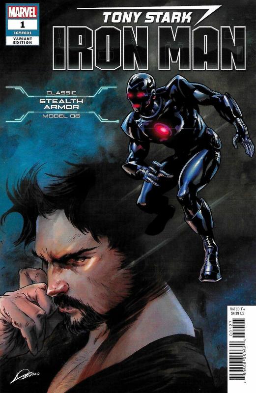 Tony Stark Iron Man #1 Stealth Armor Variant (Marvel, 2018) NM