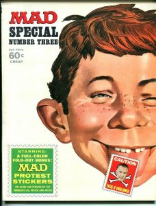 MAD SPECIAL #3-INCLUDES BONUS PROTEST STICKERS-DRUCKER-ARAGONES-1971-vf