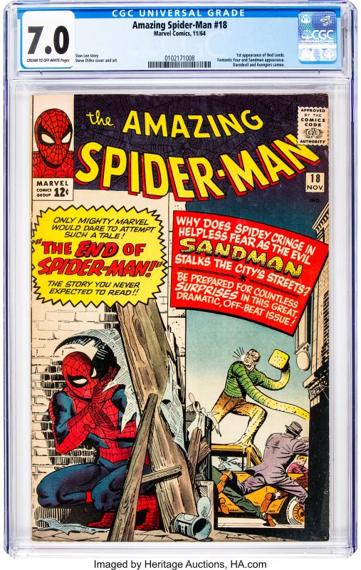 Amazing Spider-Man #18  (1964) CGC Graded 7.0 - Sandman is back! Avengers Cameo