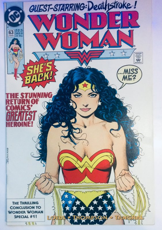 Wonder Woman #63 NM Guest-Starring Deathstroke DC Comics (1992)