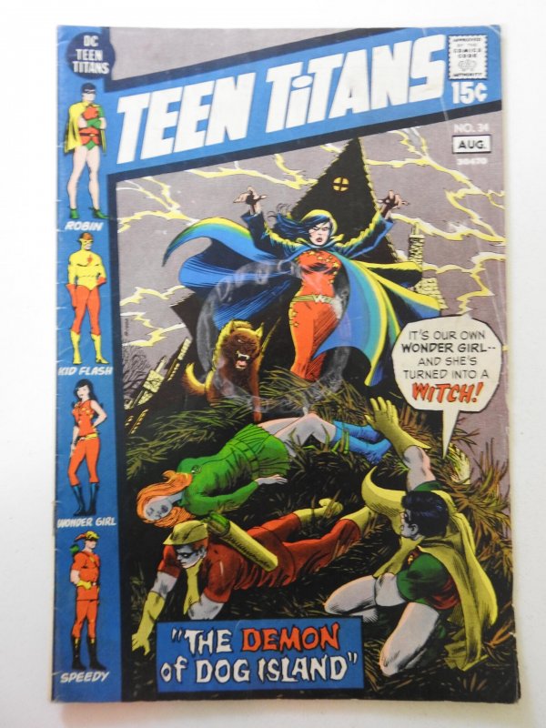 Teen Titans #34 (1971) VG- Condition moisture stain