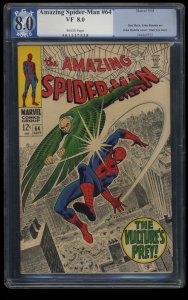 Amazing Spider-Man #64 PGX VF 8.0 Vulture! White Pages!