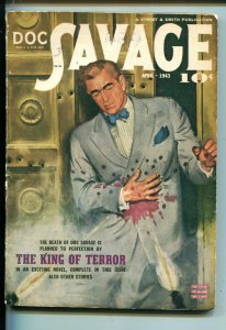 Doc Savage Pulp April 1943- King of Terror- Bill Barnes VG