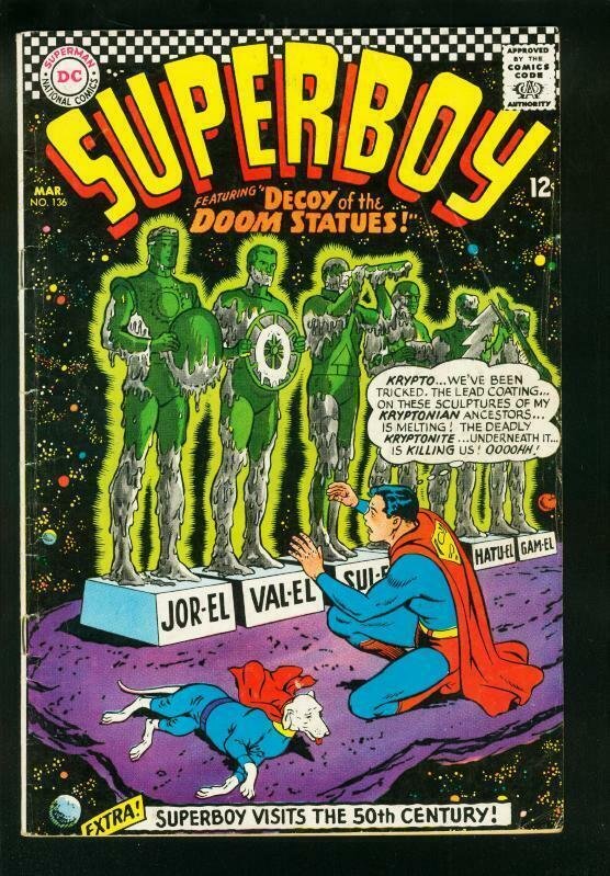 SUPERBOY #136 1966-DC SILVER AGE-KRYPTONITE COVER-VG