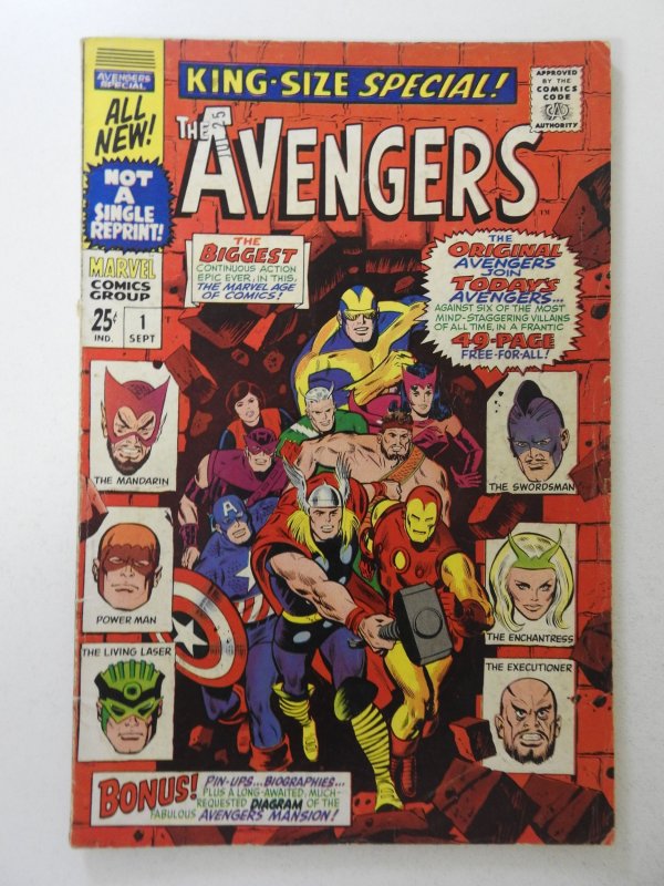 The Avengers Annual #1 (1967) VG+ Condition moisture stain, stamp fc