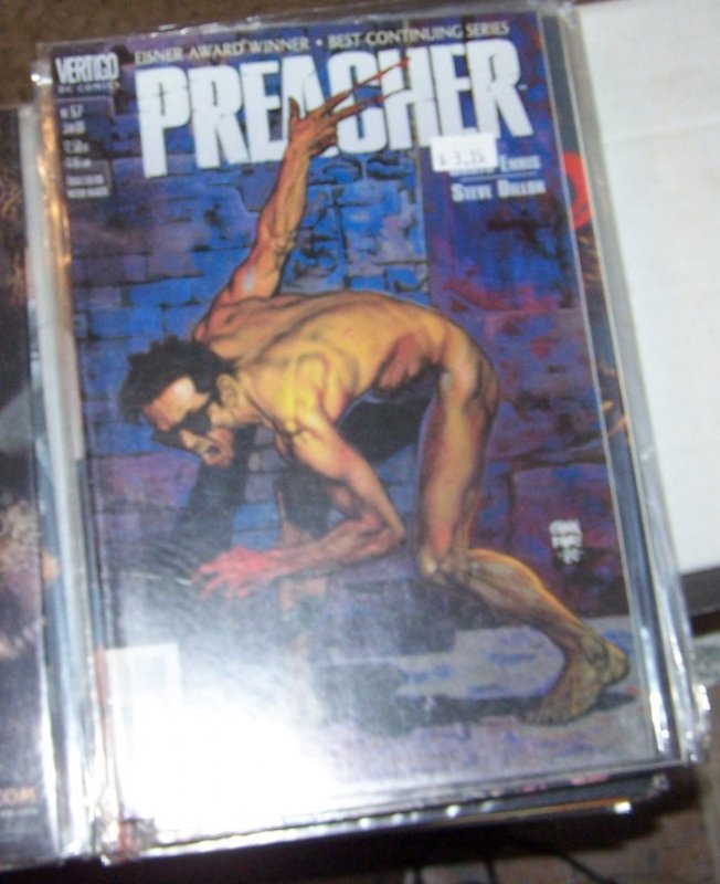 preacher  #57 vertigo dc 1999 garth Ennis high quality  PAINTED COVER BY FABRY 