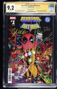 DEADPOOL BATMAN #1 VARIANT DAUTERMAN/CAPULLO/WELLS 3X SIGNED CGC SS 9.2 NM