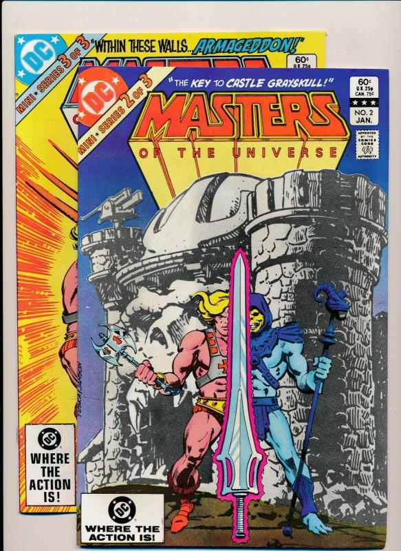 DC (2 comics) MASTERS OF THE UNIVERSE Vol 1 #2 & #3 1983 VF (PF375) 