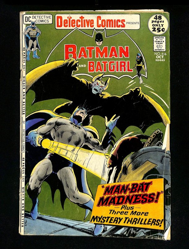 Detective Comics (1937) #416 Man-Bat! Neal Adams Cover!