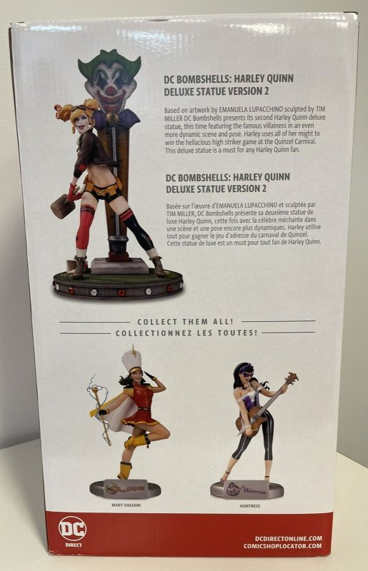 DC Collectibles Bombshells Harley Quinn Deluxe Statue Version 2 NIB