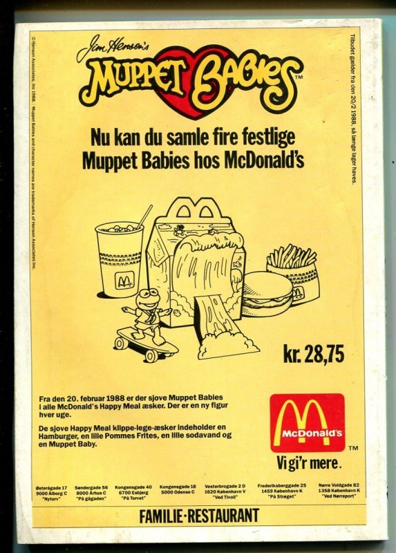 Onkel Joakim #3 1988-Disney-Danish-Uncle Scrooge-Carl Barks-Mickey Mouse-VG