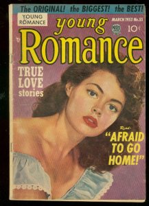 YOUNG ROMANCE #55 1953-PHOTO COVER-WILD LOVE-KIRBY ART VG