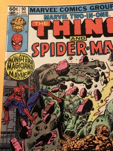 MARVEL TWO-IN-ONE #90 : 8/92 Fn; The Thing & Spider-Man, Wizard fight