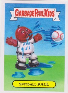2016 Garbage Pail Kids America's Pastimes Sticker #1b- Spitball Paul