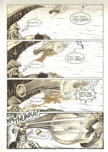 Planet of the Apes #18 p 8 - Cannon Crushes JoJo - Malibu art by M.C. Wyman