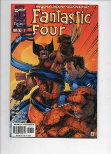 FANTASTIC FOUR #7, Vol 2, NM-, Jim Lee, Human Torch, more FF in store, 1996 1997