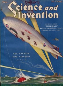 SCIENCE AND INVENTION 05/1928-GERNSBACK-DIRIGIBLE-A. MERRITT-RARE PULP-fn/vf