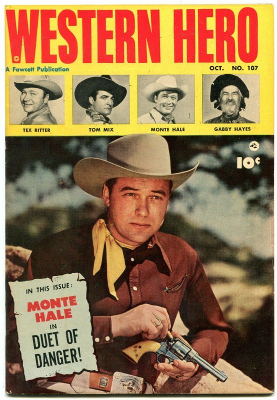 WESTERN HERO #107 1951-GABBY HAYES-TOM MIX-MONTE HALE PHOTO cover VF