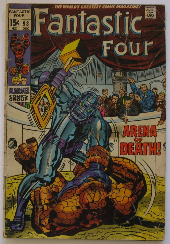 Fantastic Four #93 (Dec 1969, Marvel), FR condition (1.0), Thing vs. Torgo