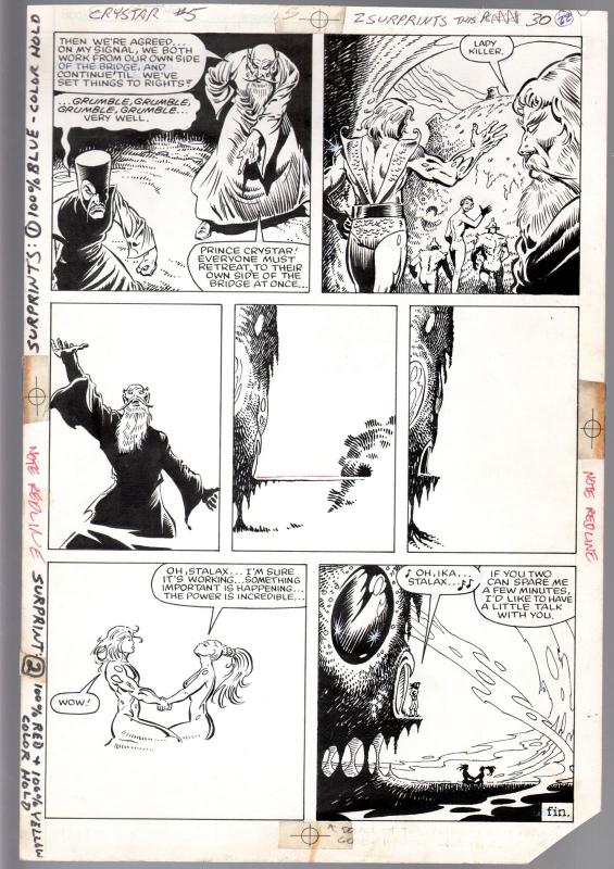 SAGA OF CRYSTAR, CRYSTAL WARRIOR #5-1984-Ricardo Villamonte-ORIGINAL ART pg 30-