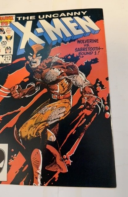 The Uncanny X-Men #212 Direct Edition (1986)Wolverine vs savertooth rnd 1