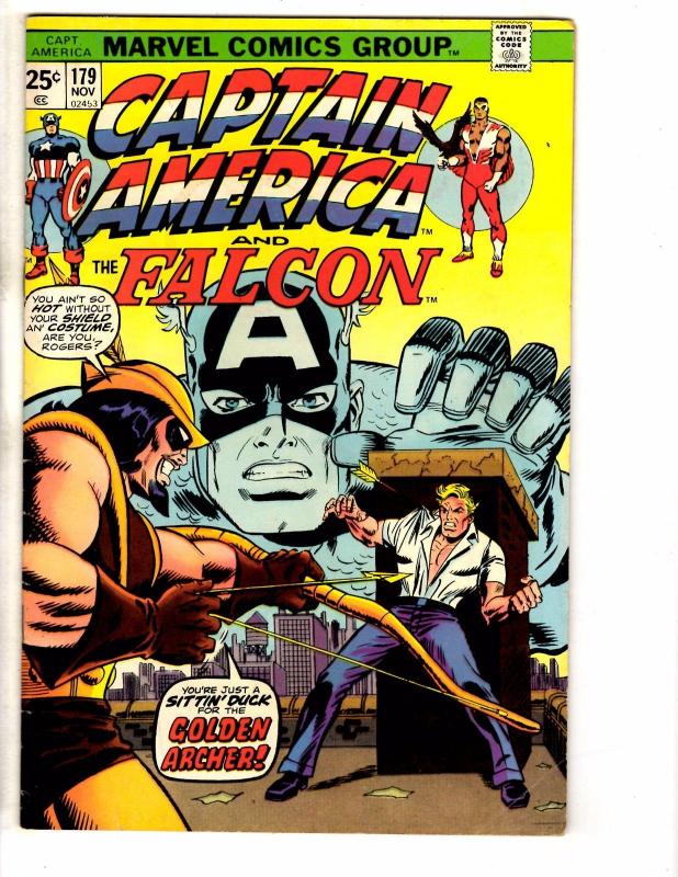 Captain America #179 FN/VF Marvel Comic Book Nomad Avengers Falcon Iron Man J249