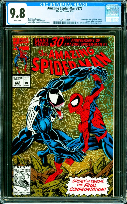 Amazing Spider-Man #375 CGC Graded 9.8 Story ties in with Venom: Lethal Prote...