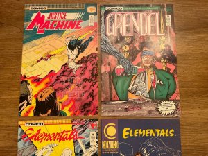 Lot Of 4 Comic Books Elementals 8 15 + Grendel # 10 + Justice Machine # 4 J939