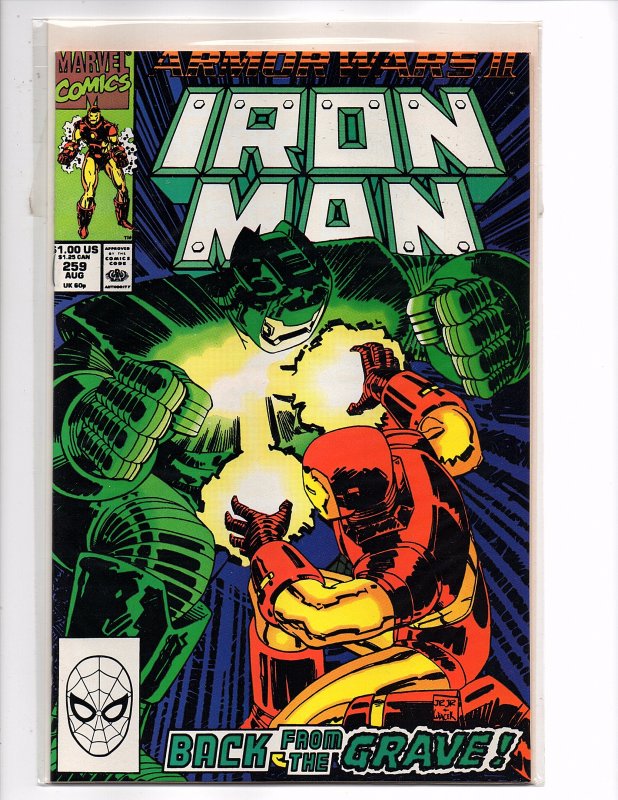 Marvel Comics Iron Man #259 Armor Wars II Part Two Titanium Man Romita,Jr Byrne