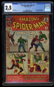 Amazing Spider-Man #4 CGC GD+ 2.5 White Pages 1st Sandman!