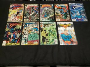 SUPERMAN 9PC (FN) NEWSSTAND, TRINITY, BOYS AND THEIR GAMES...,BANISHED 1988-2008