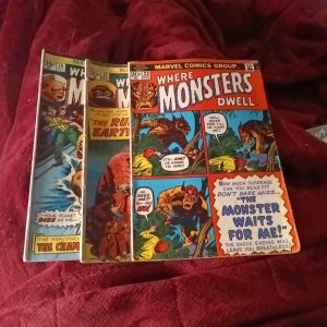 Where Monsters Dwell 23 25 38 Marvel Comics Jack Kirby Horror Reprints Bronze Ag