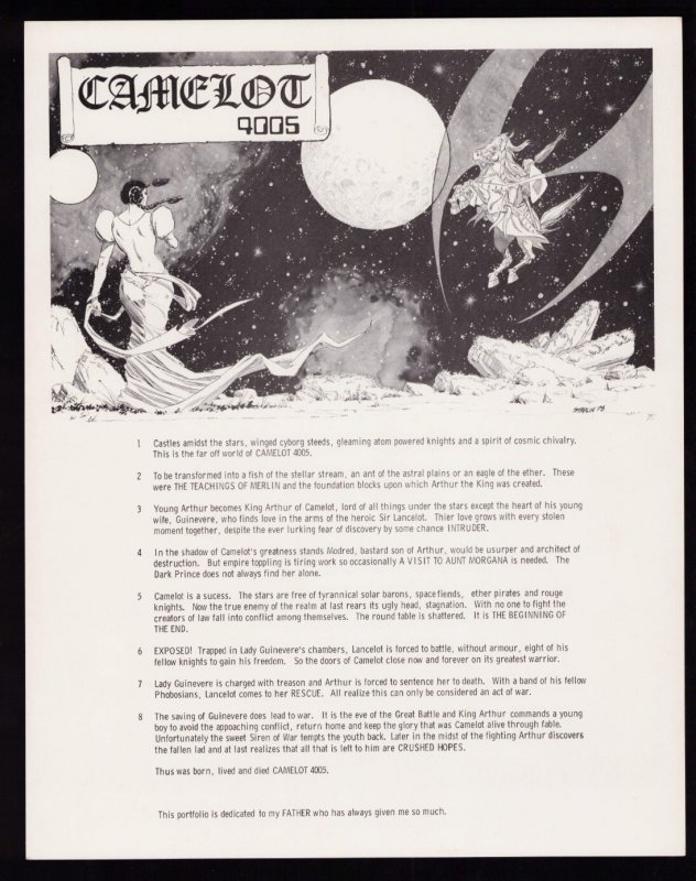 Camelot 4005 Portfolio By Jim Starlin (1978) Signed & Numbered