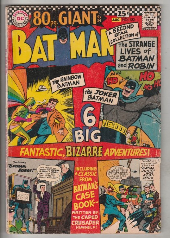 Batman #182 (Aug-66) VG- Affordable-Grade Batman