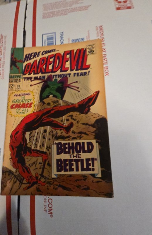 Daredevil #33 (1967) Behind the Beetle the greatest chase