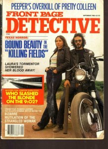 Front Page Detective Magazine September 1988- Motorcycle cover-VG-