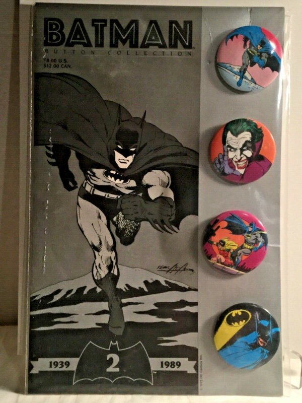 BATMAN Button Collection Set 1 & 2 (1939-1989)  NEW NUMBERED SEALED LOT Of 2 