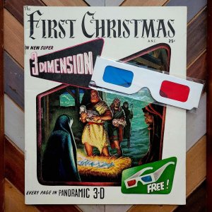 First Christmas 1953 FN 6.0 3-D Fiction House Rare Golden Age w/New 3D Glasses