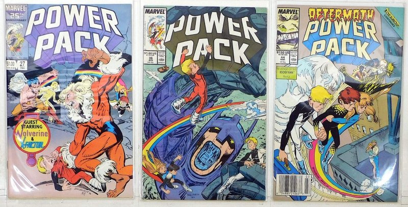 Power Pack Lot of 3 #27, 36, 44 Newsstand (1986) Marvel Comics 1st Print