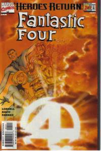 Fantastic Four (Vol. 3) #1A VF ; Marvel | Sunburst Variant Heroes Return
