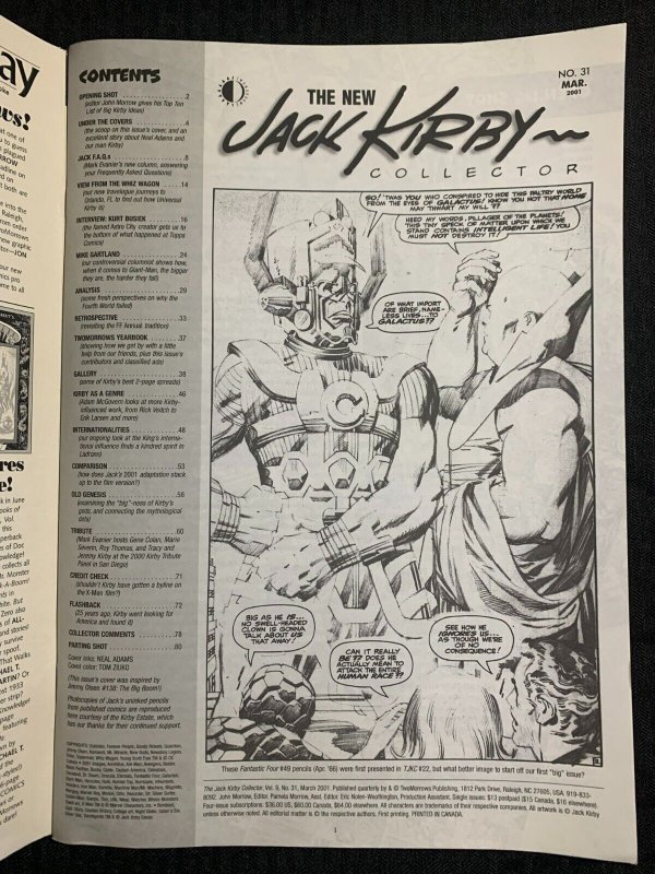 2001 THE JACK KIRBY COLLECTOR Treasury-Sized #31 FN 6.0 Superman