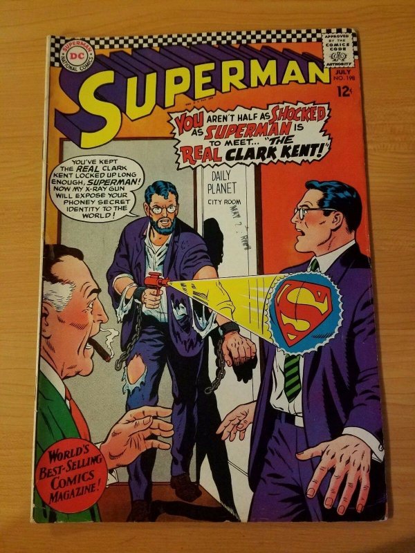 Superman #198 ~ FINE - VERY FINE VF ~ (1967, DC Comics)