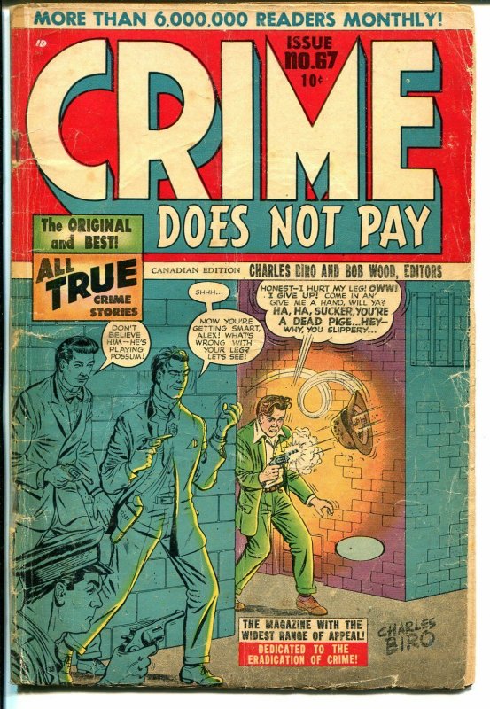 Crimes Does Not Pay #67 1950's-Lev Gleason-Canadian-George Tuska-violent-G