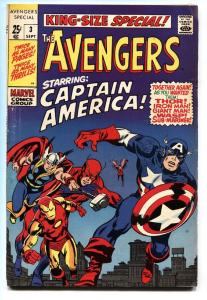 AVENGERS ANNUAL #3-CAPTAIN AMERICA-origin of RED SKULL-Marvel vg+