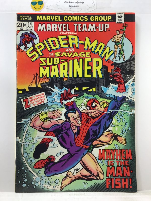 Marvel Team-Up #14 (1973)fn-VFn Spider-Man in sub-mariner