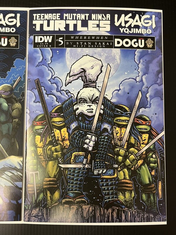 TMNT USAGI YOJIMBO WHEREWHEN #5 CVR B + C 1:10 MYER SET OF 2 IDW 2023 PROSHIPPER