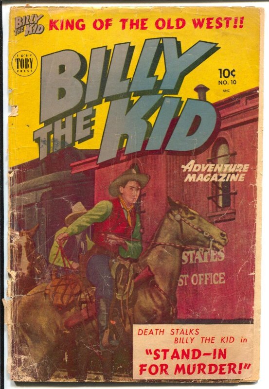 Billy The Kid #10 1952-Toby-western lingo-Clay Allison story-P