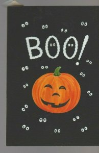 BOO PUMPKIN WITH SPOOKY EYES 5x7.25 #7710b Halloween Greeting Card Art